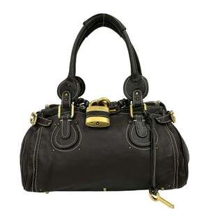 Chloé Chloe Paddington Leather Handbag, Boston Bag, Tote Semi-Shoulder Brown,...